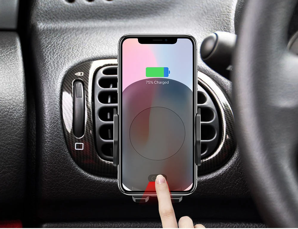 NYFundas Q1 360 Degree Rotation Car Wireless Charger For iphone X 8 8Plus Note 9 8 7 5 Folding Sensor Charging Phone Pad Docking (3)