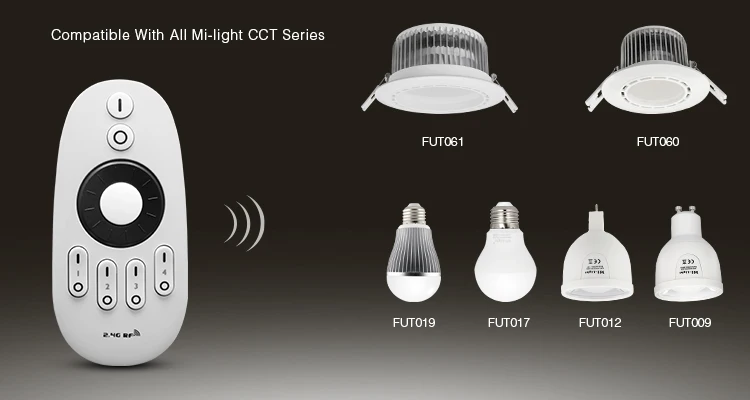 Mi Light 2.4G RF 4-Zone Wireless Remote Controller Single Color LED Dimmer for Mi-light WW/CW led bulb / Single Color led strip