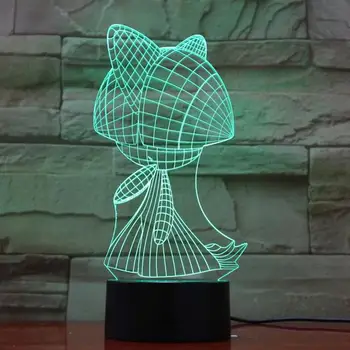 

Novelty Cartoon 3D Lamp Game Figures Ralts Illusion Night Light LED Bulb Multicolor Children's Gift Kid Toy Gadgets Prop