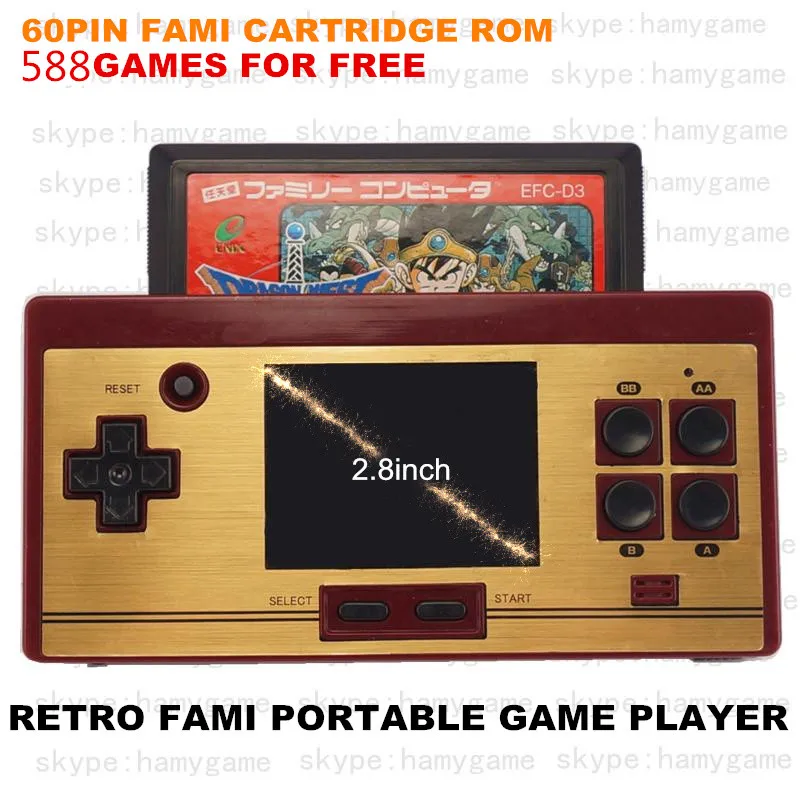 

Retro 8bit Dendy Portable Handheld Game player with 588in1 games for free/play 60P game cartridge JP version/TV out/2.8inch LCD