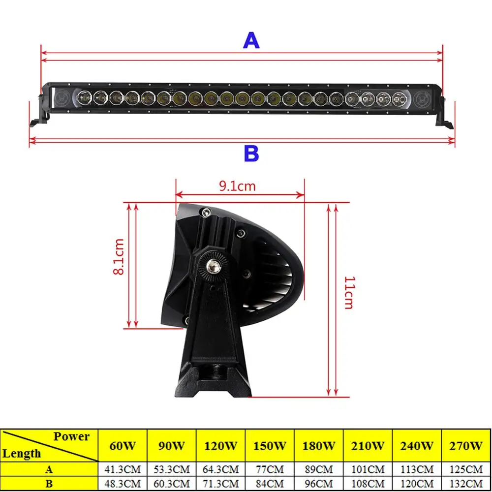 led light bar led work driving lamp for off road trucks offroad emergency warning vehicle blue spotlight 4x4 atv utv suv motorcycle motor headlight fog 12V 24V waterproof 4wd f150 pickup bumper spot tractor working (9)