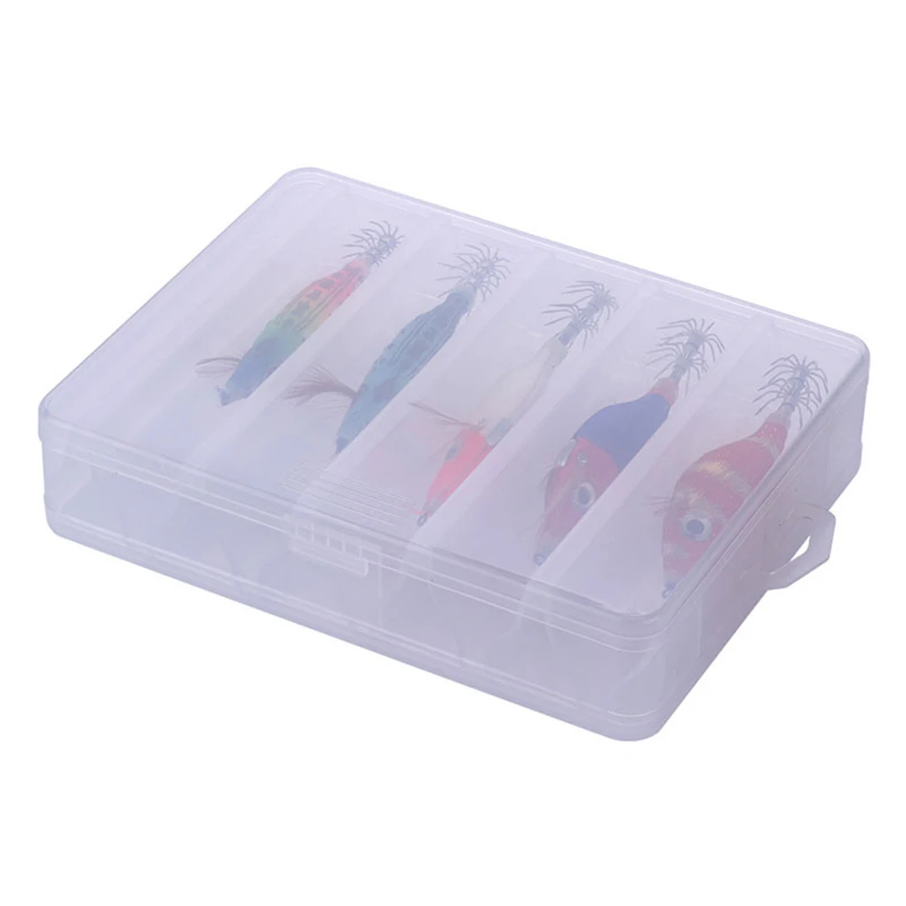 elenxs 10 Compartment Double Layer Transparent Plastic Case Fishing Lures Tackle Storage Box Hooks Baits Organizer