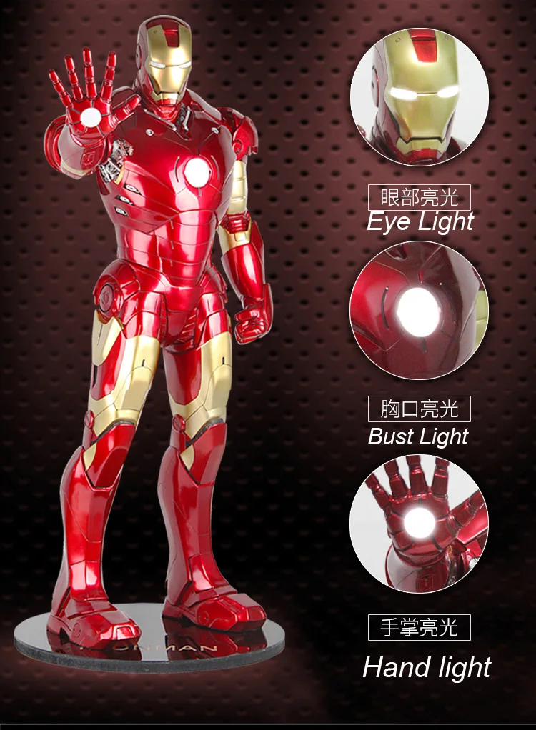 

Cool: Iron Man Model 1/2 Iron Man Full Body Statue Model MK3 Brand New Upgrade Resin Statue With Led Light