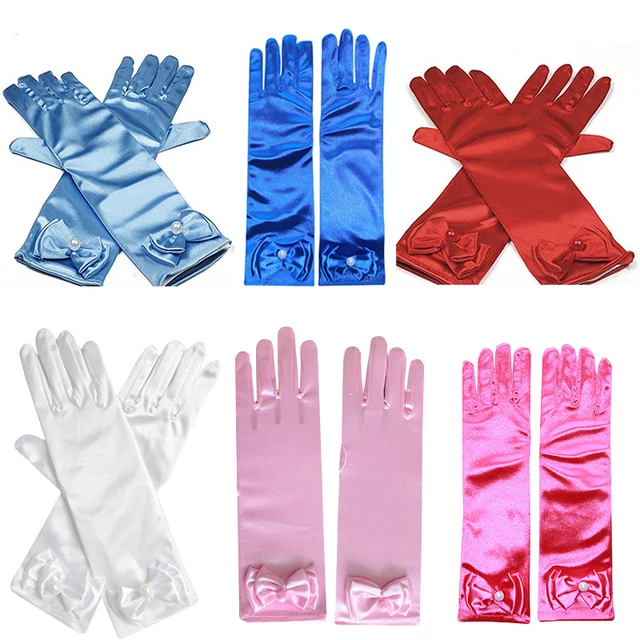 fancy Princess Gloves for girls kids Long tube Gloves sleeve bowknot