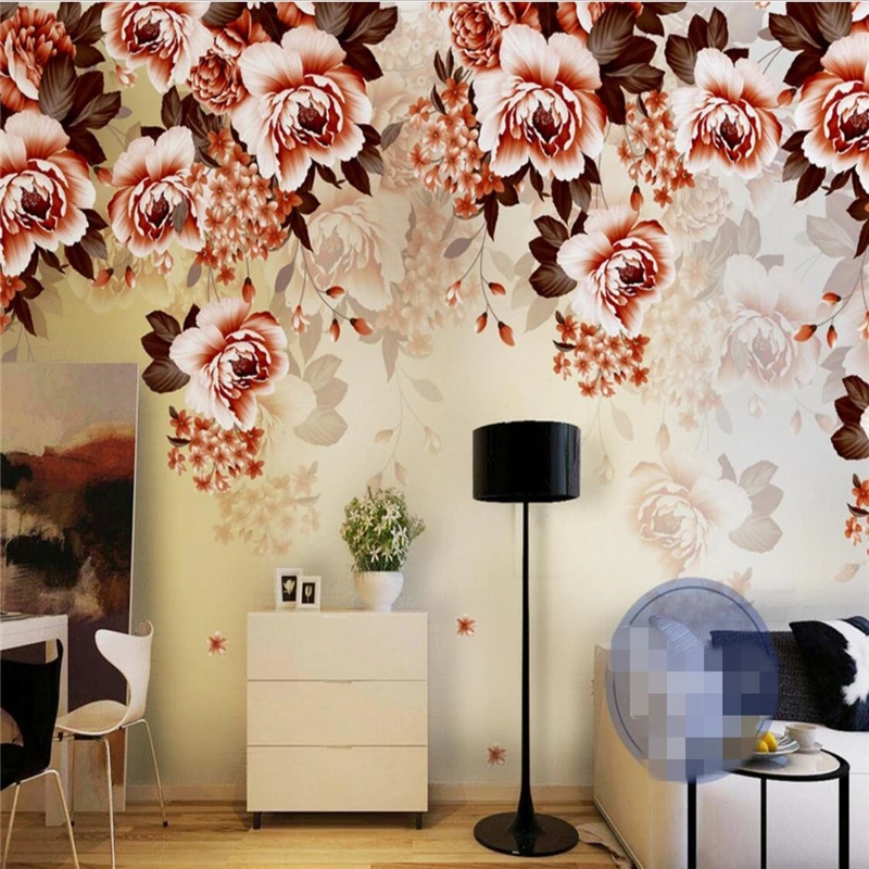 

Custom Photo Wallpaper Mural Wall Sticker Retro Floral Rose Nostalgic Hand Still Life Oil Painting Background Wall papel de pare