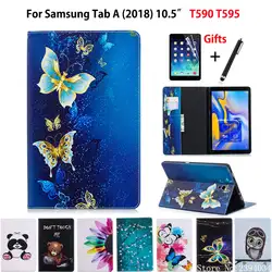 Чехол для samsung Galaxy Tab A A2 2018 10,5 дюймов T590 T595 T597 SM-T590 чехол принципиально планшет с модным рисунком Стенд Shell + пленка + ручка