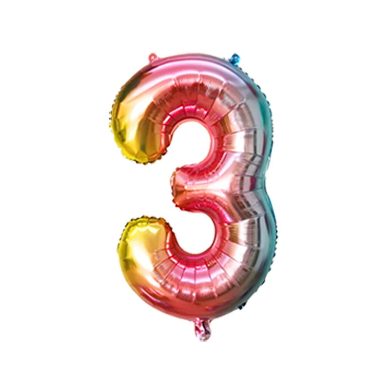 32 дюймов переливчатая радуга цвет номер фольга Воздушные шары на день рождения вечерние украшения воздушный шар в форме цифры номер воздушный шар Globos - Цвет: 3
