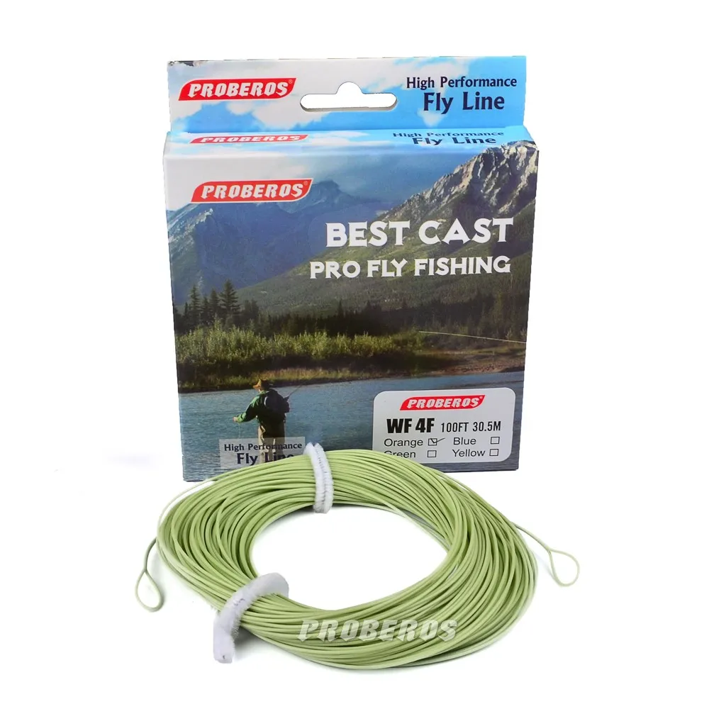 1 шт. PRO BEROS Fly Line 4 цвета 100 футов Вес вперед плавающая Летающая леска WF-2F/3F/4F/5F/6F/7F/8F