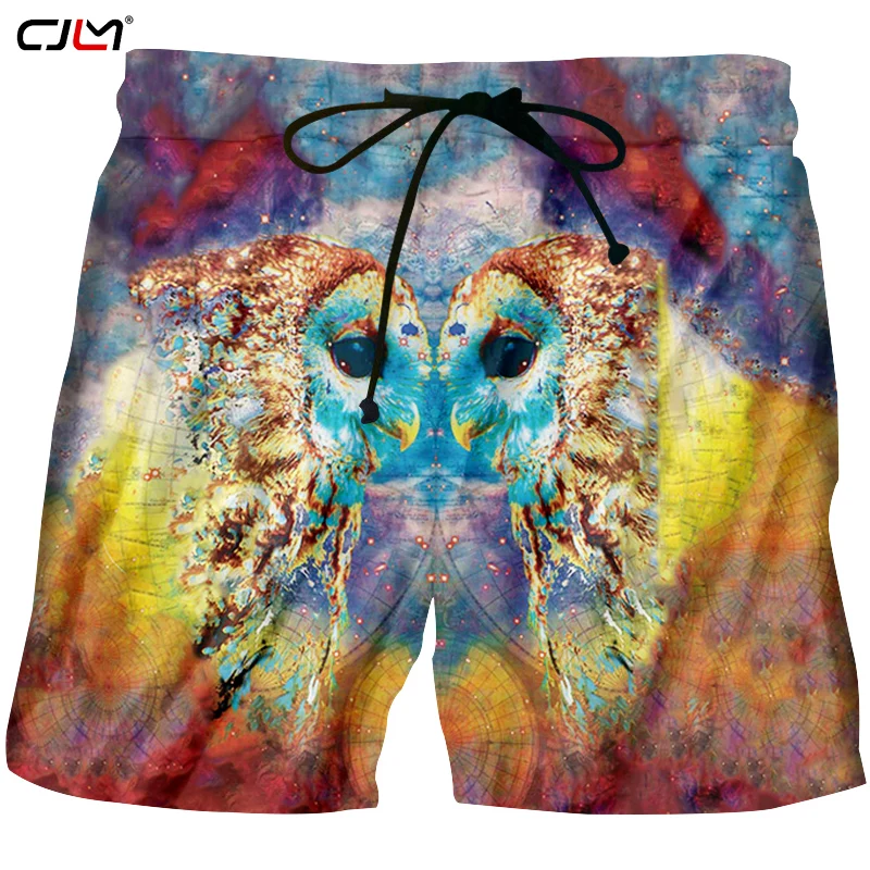 CJLM горячие продажи летние шорты мужские хип-хоп Печать Цветные Сова завод прямые поставки дизайн Прямая поставка
