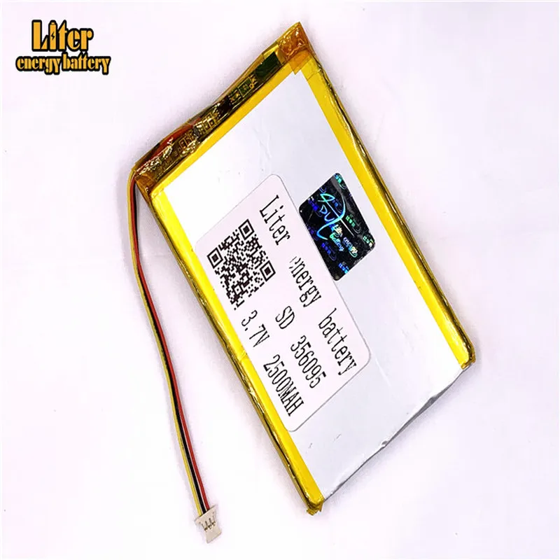 1 0 мм 3pin разъем 356095 2500mah 3 7 V литий-ионный полимерный аккумулятор для планшетных ПК