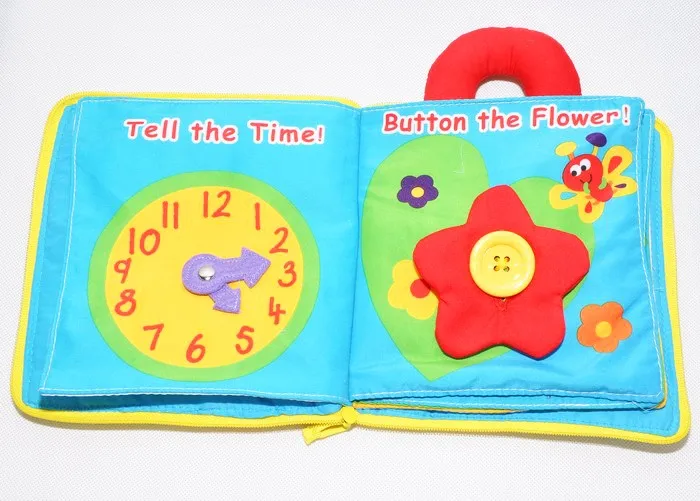 Детские игрушки Погремушки развития раннего образования Мягкая Книга многоцелевой ткани книга цветок пчелы цвет форма креативный подарок