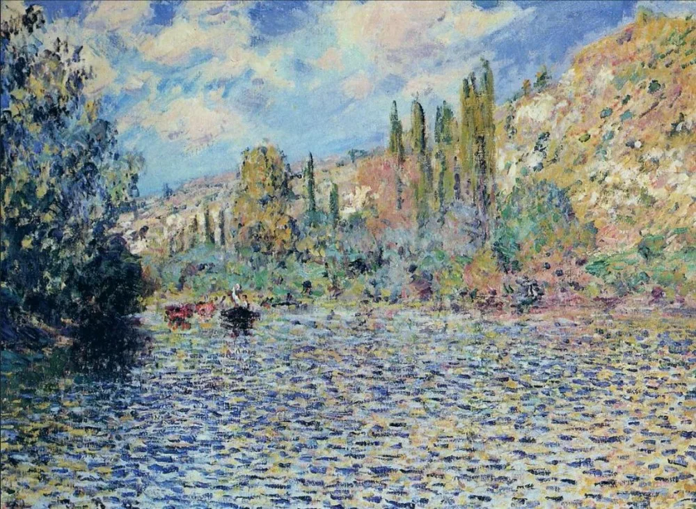 

High quality Oil painting Canvas Reproductions The Seine at Vetheuil (1879)397 By Claude Monet hand painted