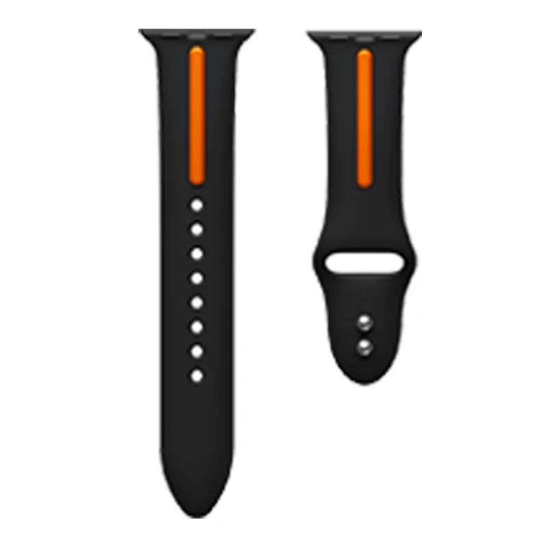 black orange OSRUI спортивный силиконовый ремешок для apple watch band 42 мм 38 мм iwatch band 44 мм/44 3 2 1 резиновый браслет наручные часы аксессуары - Цвет ремешка: black orange
