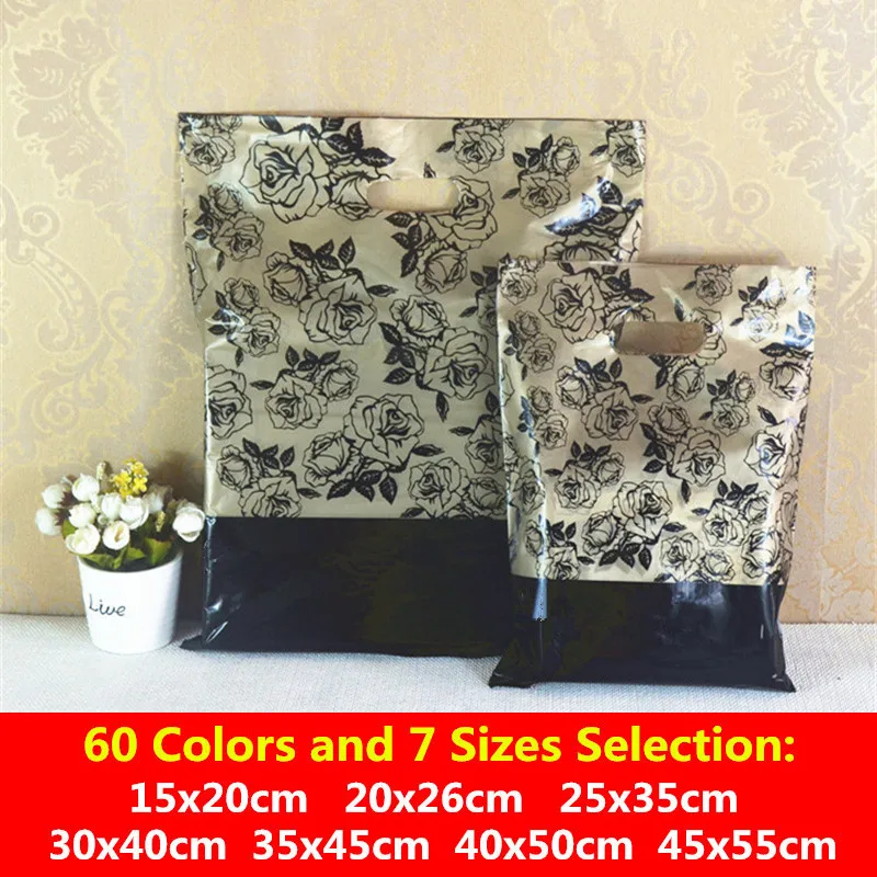 5 шт. 25x35 см 30x40 35x45cm Пластик подарочные пакеты с ручками свадьбы дня рождения декор