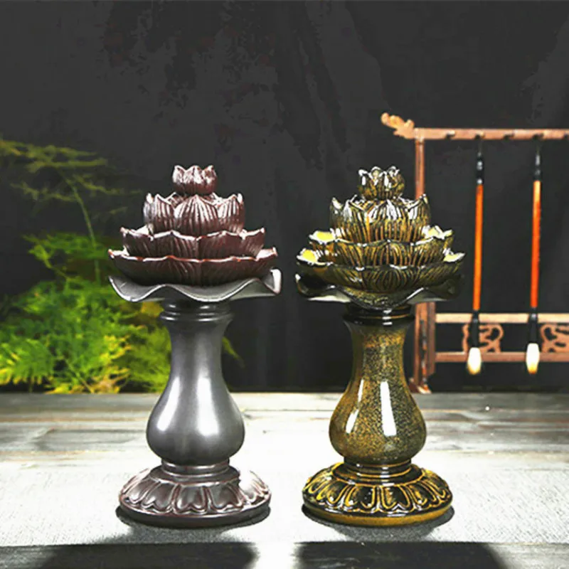 F Lotus Lantern Ceramic Incense Burner Buddha Ornaments High end