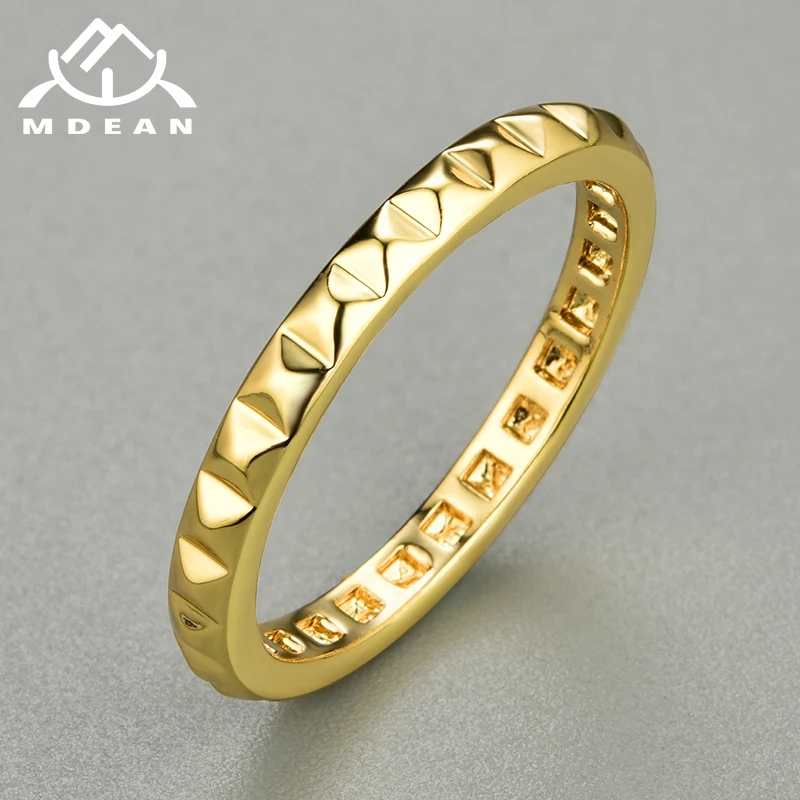 MDEAN Color oro muestra anillos para las mujeres sin piedra boda único anillo de joyería Bague Bijoux tamaño 6 7 8 9 10 M3V211|Anillos| - AliExpress