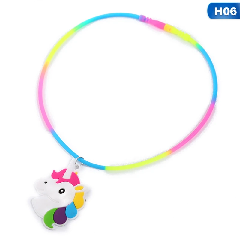 Rainbow Unicorn Pendant Rubber Necklaces Accessories -Unicorn Fashion HTB1IXyfXtfvK1RjSspoq6zfNpXaw