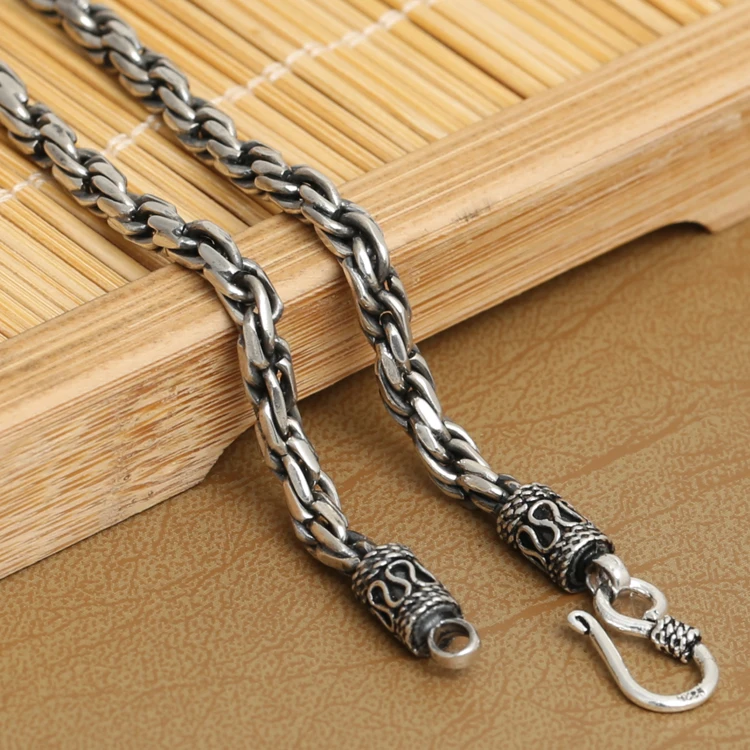 4MM Real Silver Necklace 925 Silver Thailand Silver Necklace Designer