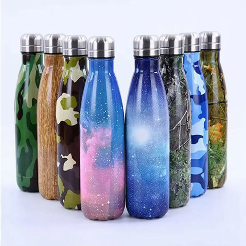 

2019 New 500ml Vacuum Bottle Double Wall Stainless Steel 304 Electroplate Thermos Flasks Bowling Water Cup