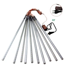 Водонепроницаемый светодиодные фары рождественские 10 шт./компл. SMD3528 снегопад пробки 50 см Метеоритный Дождь светодиодные трубки для Новогоднее украшение открытый