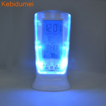 

Kebidumei LED Blu-ray Digital Thermometer Electronic Frozen Table Alarm Clock Backlight Multi-funtion PTCT Music Calendar Clocks