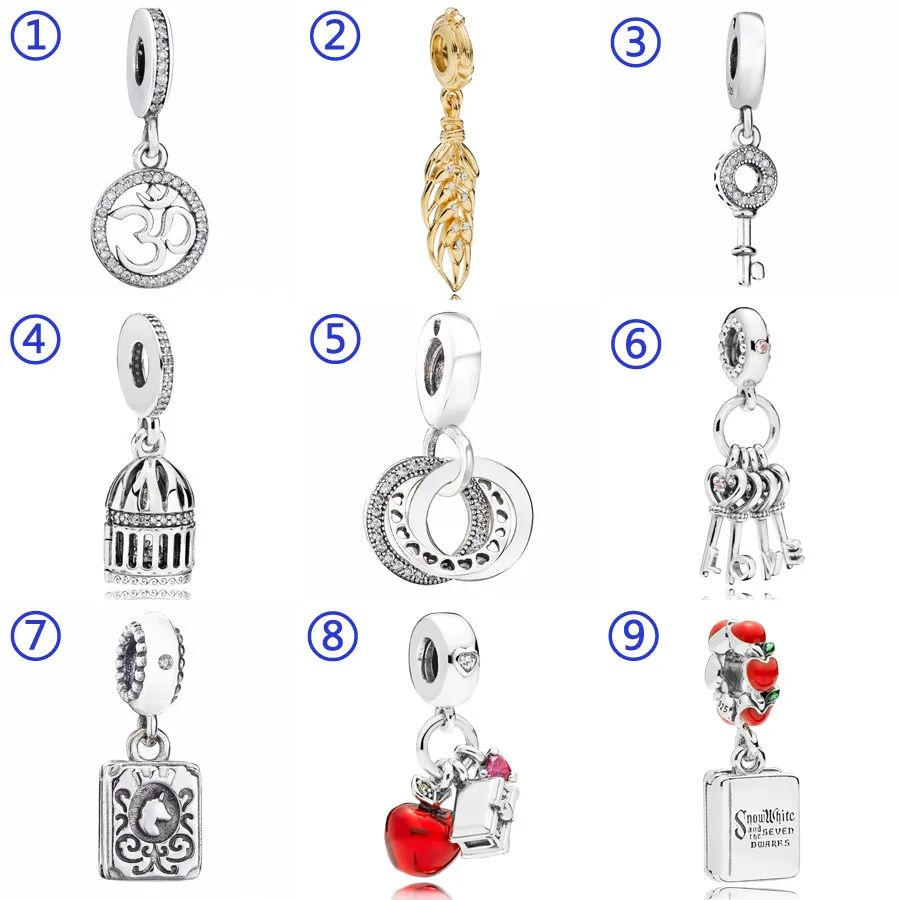 

Snow White's Apple And Heart Free As A Bird Keys Of Love Pendant Charm Fit Pandora Bracelet 925 Sterling Silver Bead Diy Jewelry