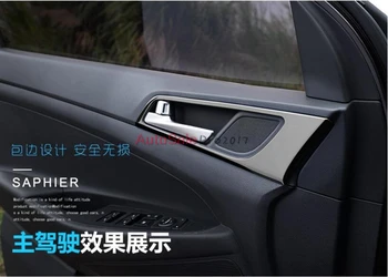 

STEEL ACCESSORIES FOR 2015 2016 HYUNDAI TUCSON CHROME INNER DOOR HANDLE COVER BEZEL GARNISH TRIM INSIDE FRAME BOWL CATCH 4PCS