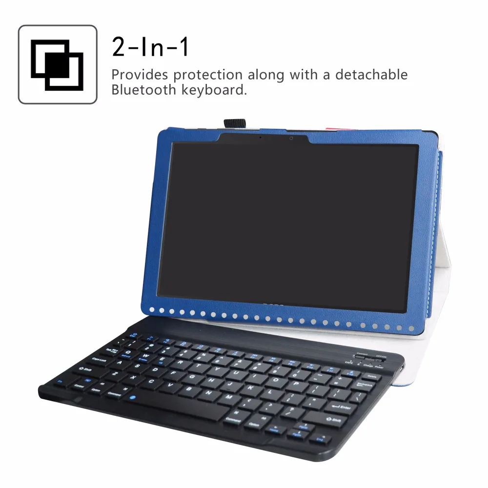 For 10.1" Acer Iconia One 10 B3-A50 Tablet Removable Bluetooth Keyboard case,Portable Folding stand Pu Leather Case