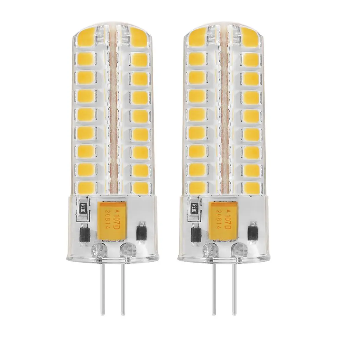 2x 6.5W G4 LED Bulbs 72 2835 SMD 50W Halogen Equivalent 320lm Dimmable Warm White 3000K 360 Degree Beam Angle | Освещение