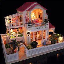 Creative Christmas birthday gift present DIY Handmade large wooden House Villa Dream Doll house 3D puzzles for lovers children