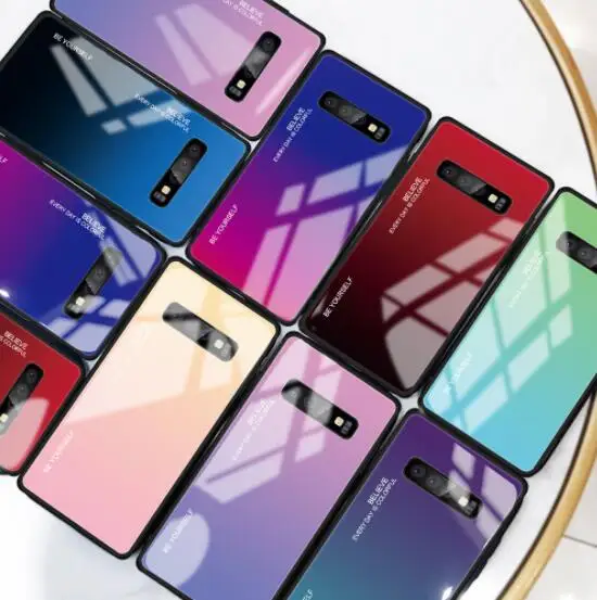 Чехол из закаленного стекла для телефона с градиентом Samsung S8 910 Plus S10e Mate 10 20 30