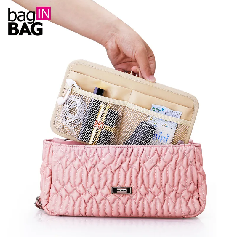 2016 High Quality Nylon Cosmetic Bag Women Insert Handbag Organizer