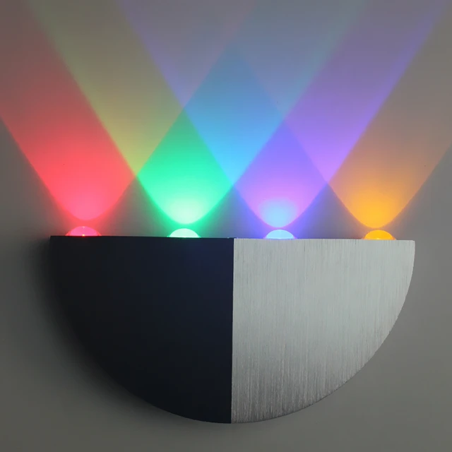 Rainbow Morden Wall Mounted Led Sconce Aluminum 4 3w Diffe Rainbow Morden Wall Mounted Led Sconce Aluminum 4 3w Diffe Colour Lights On The For Bedroom Bar High Quality