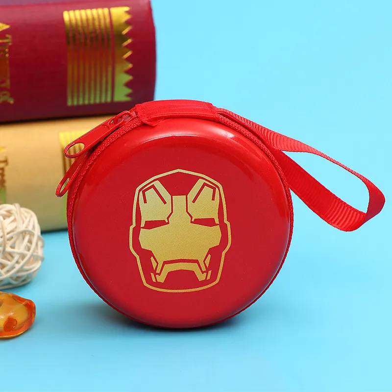 Мстители Alliance США капитан щит Мультяшные наушники линия данных принимает багаж монеты банк Карманный Кошелек Детская домашняя игрушка - Цвет: Светло-желтый