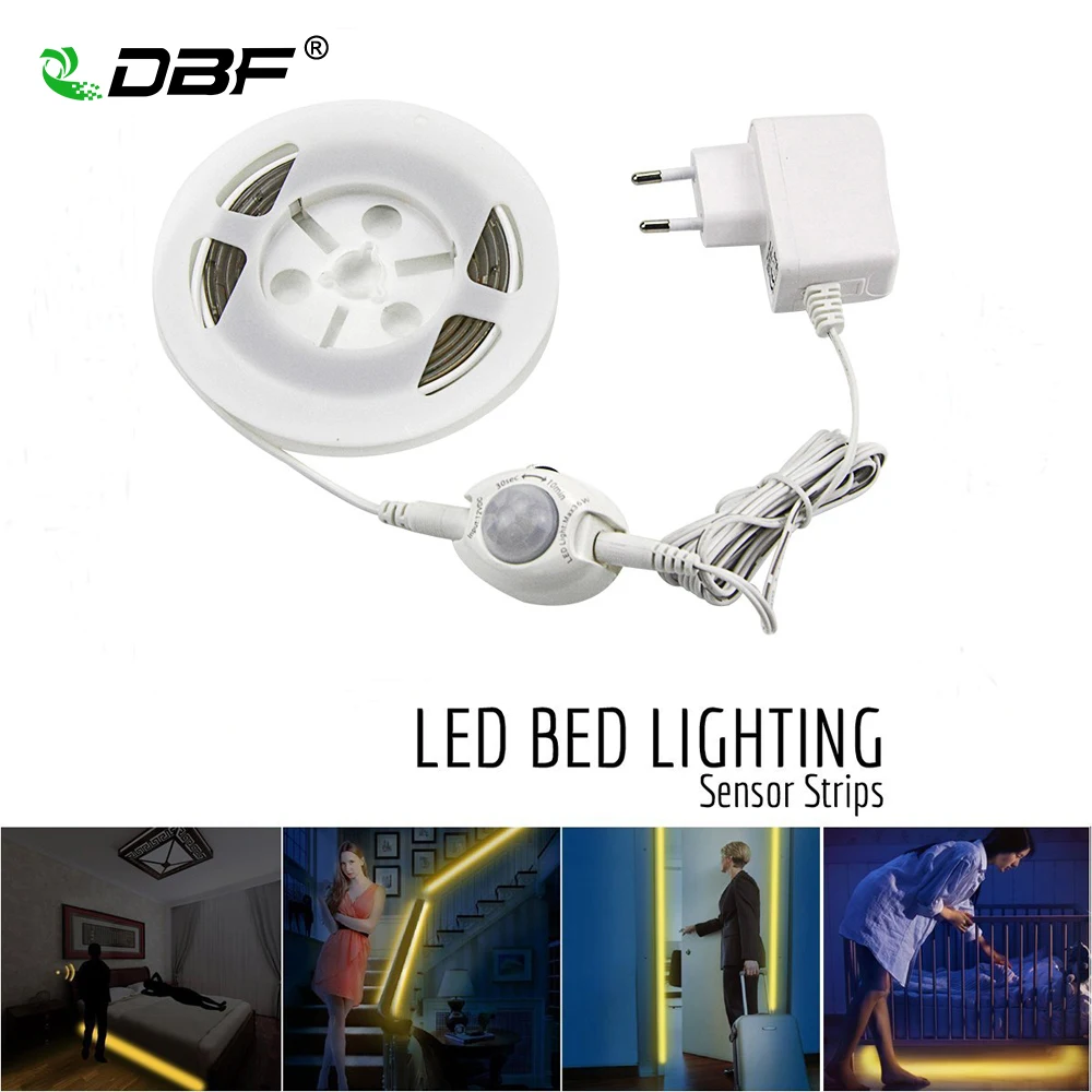 

[DBF]Motion Activated Bed Light,1.2M 36LED Motion Sensor Night Light SMD2835 Strip Bedside Lamp with Automatic Shut On/Off Timer