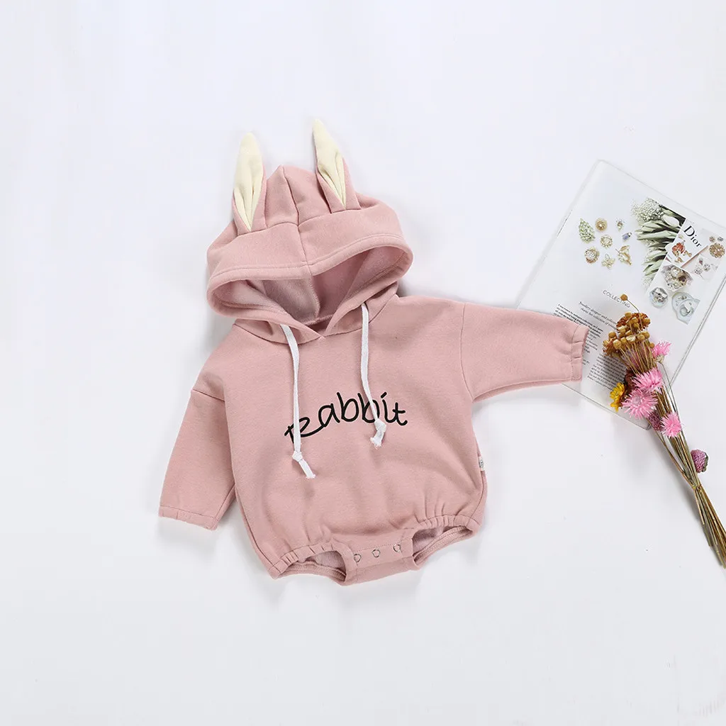 

Todder Kid Baby Girl Boy Rabbit Style Letter Sweatshirt Tops Romper Pullover Bodysuit Winter