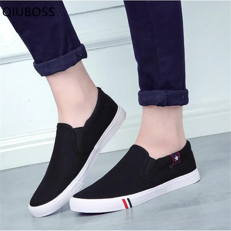 

QIUBOSS Spring summer Men Shoes New brand Male Casual Canvas Shoes Breathable Comfortable Fashion men Sneaker Flats Shoes Q763