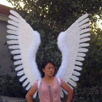 

Custom high quality large size white Angel Feather Wings Event Party Supplies stage performance Cosplay props EMS Free shipping
