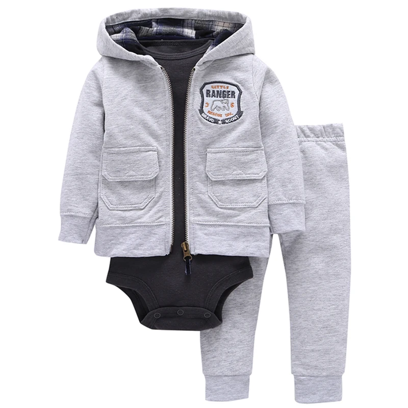 

Kids Baby Boy Clothes Coat+Bodysuit+Pants 3pcs Spring Autumn Winter Infant Baby Clothing Set For Boy Roupa Bebes Meninos Costume
