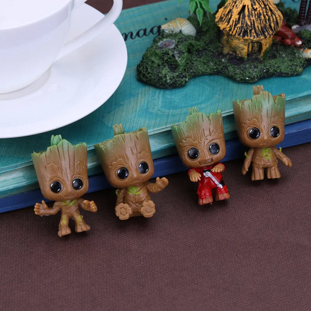 Baby Groot Tree Man Grootted фигурка брелок Подвеска двери автомобиля брелок игрушки на цепочке для ключей вечерние подарки