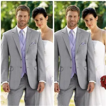 

Stylish new men's suit lapel single-breasted men's business office suits and prom dresses (jacket + pants + vest + tie) custom