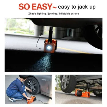 

Car Electric Jacks Tool Repair Tools Kit Inflator LED Light Impact Wrench Tire Replacing 12V 5Ton Hydraulic Floor Car Jack Set