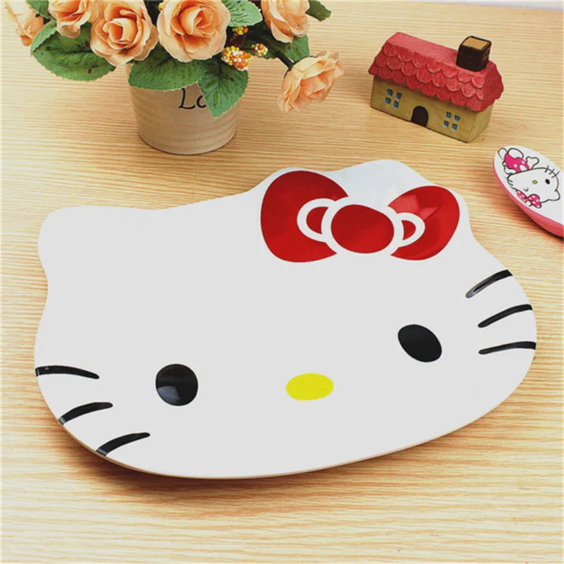 1pc Kawaii Hello Kitty Dish Plate Cartoon Dinnerware Snack Holder