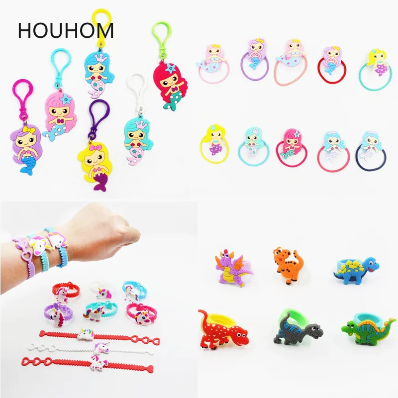 

6pcs Flamingo Unicorn Party Rubber Ornaments Mermaid Party Baby Shower Birthday Party Decorations Kids Jungle Party Supplies