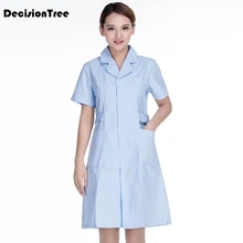 Медицинская одежда, белые длинные топы с коротким рукавом, медицинское пальто, стоматологическая лаборатория, униформа доктора, Женская аптека, рабочая одежда
