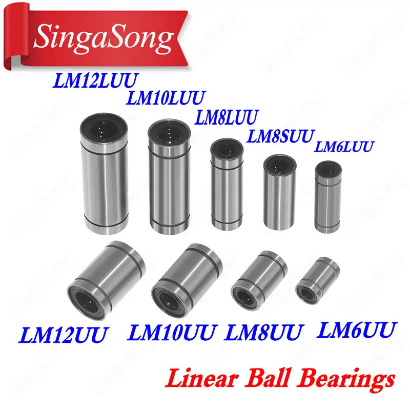 

LM8UU LM16UU LM8LUU LM10LUU Linear Bushing CNC Linear Bearings for Linear Shaft parts 3D Printers Parts Linear Ball Bearings