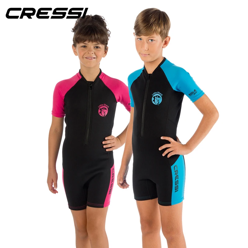 Ideal for Medium Cold Water Cressi Shorty Junior Wetsuit for Snorkeling Made of Double-Lined 3mm Neoprene Surfing Paddleboarding for Kids age 2 to 13 Years Old Med X Junior: designed in Italy 
