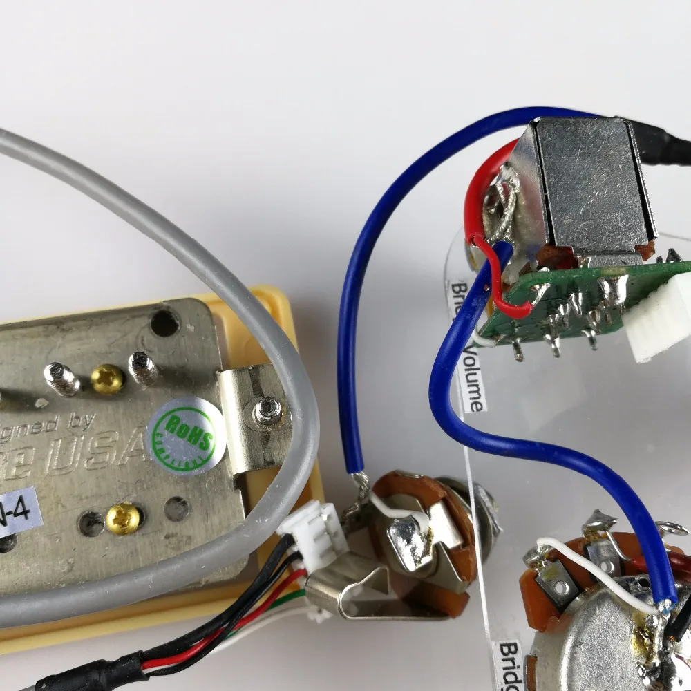 Billig 1 Set Chrome LP Standard ProBucker N und B Elektrische Gitarre Humbucker Pickups mit Pro Kabelbaum Für EPI silber abdeckung