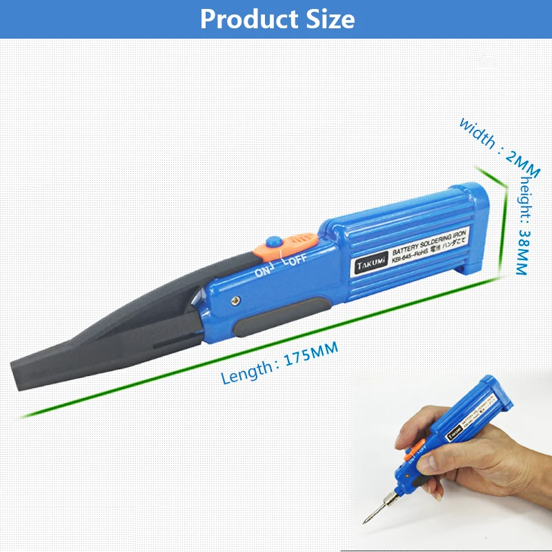 Электрический паяльник с аккумулятором, 6 Вт, 4,5 в, Мини Портативный KBI-645 TAKUMI с отпаивающим насосом, паяльная проволока, пинцет, сварочные инструменты