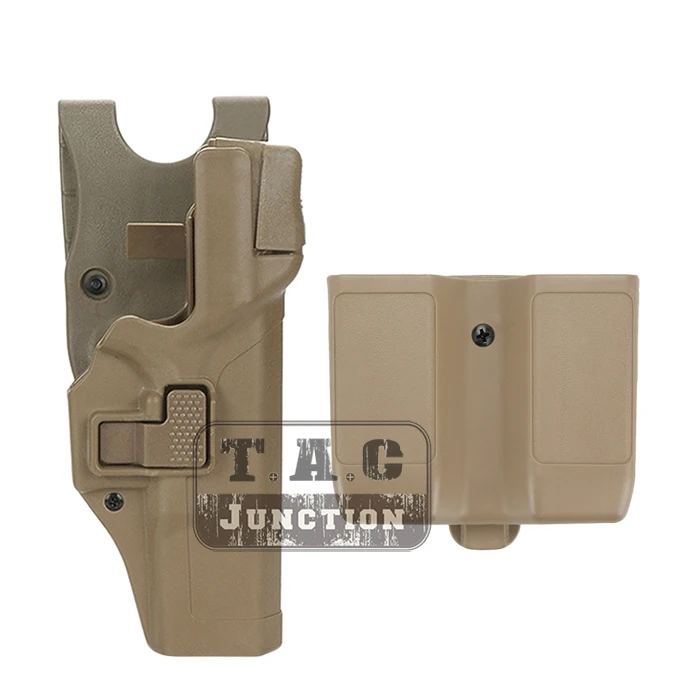 

Serpa Level 3 Auto Lock Right Hand Waist Pistol Holster w/ Jacket Slot Duty Belt Loop & Mag Pouch for Glock 17 19 22 23 31 32